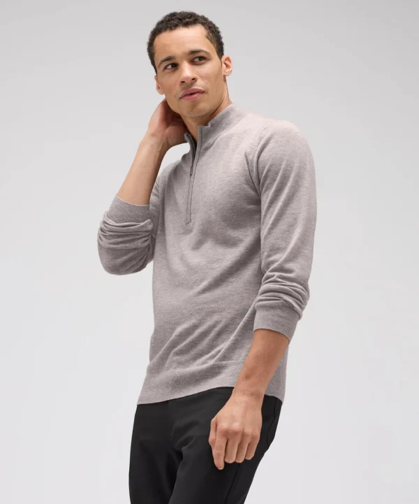 Men's Merino Cashmere Quarter Zip Sweater - Image 5