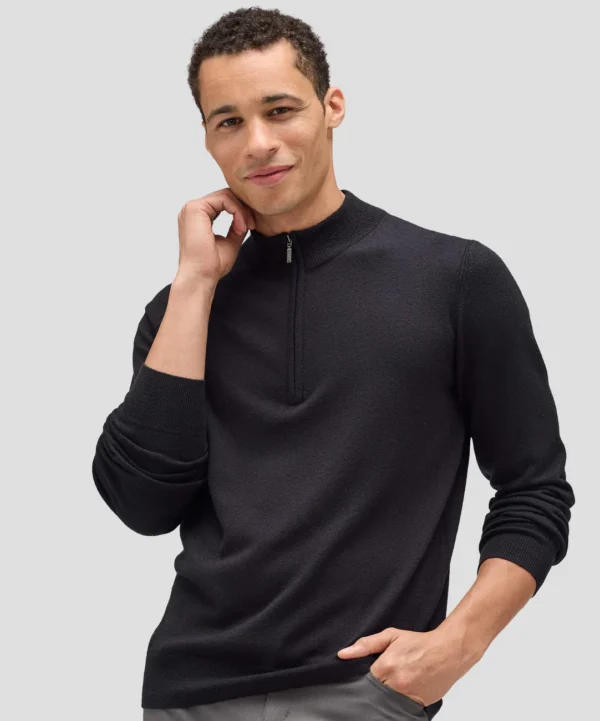 Men's Merino Cashmere Quarter Zip Sweater - Image 2